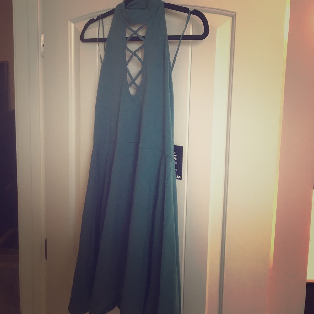 Teal Express Fit and Flare Dress